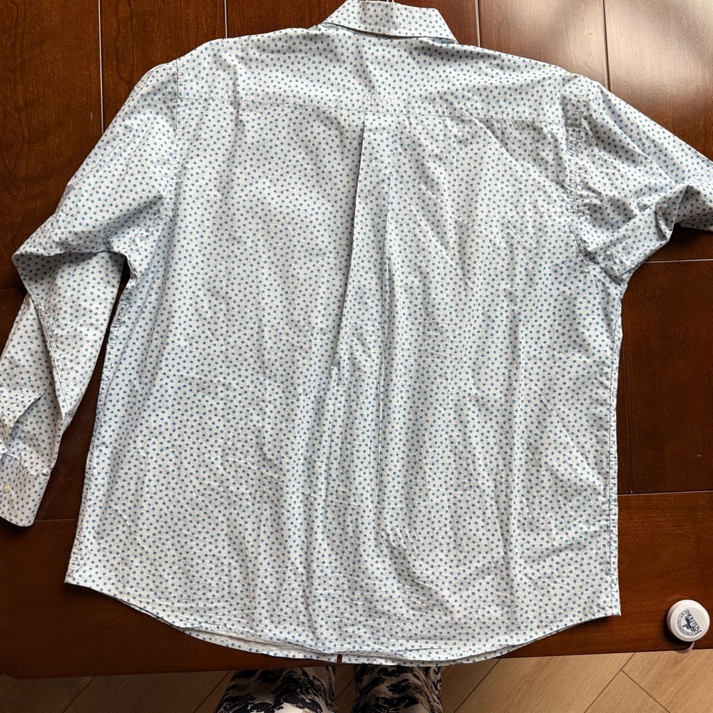 Ariat Men's Light Blue Geometric Button Down Shirt - Picture 3 of 4